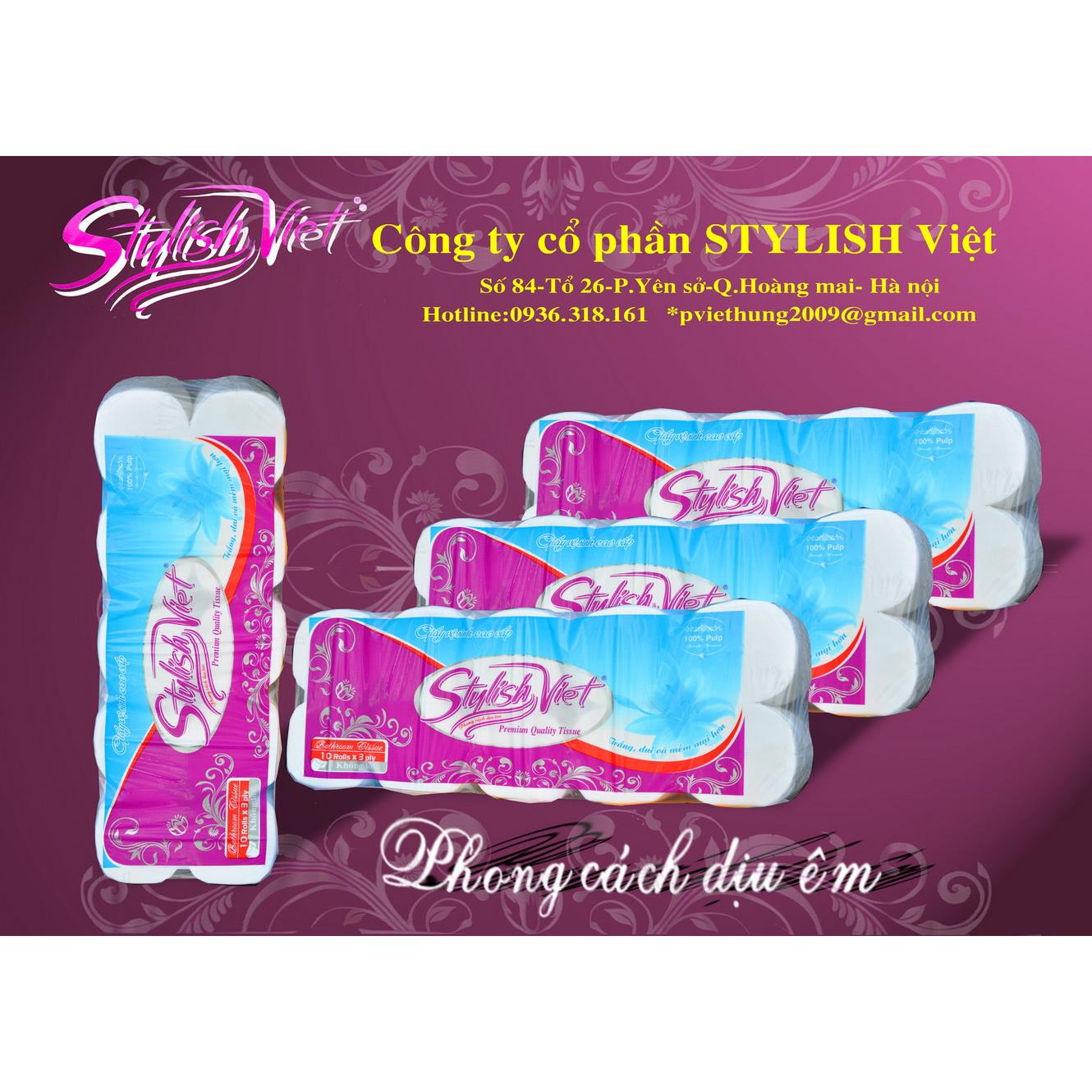 Giấy vệ sinh 3 lớp 10 cuộn ( Không  lõi )