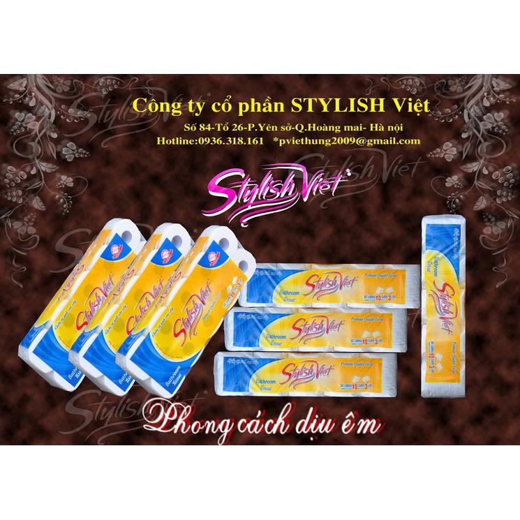 Giấy vệ sinh 3 lớp 10 cuộn ( Có lõi )