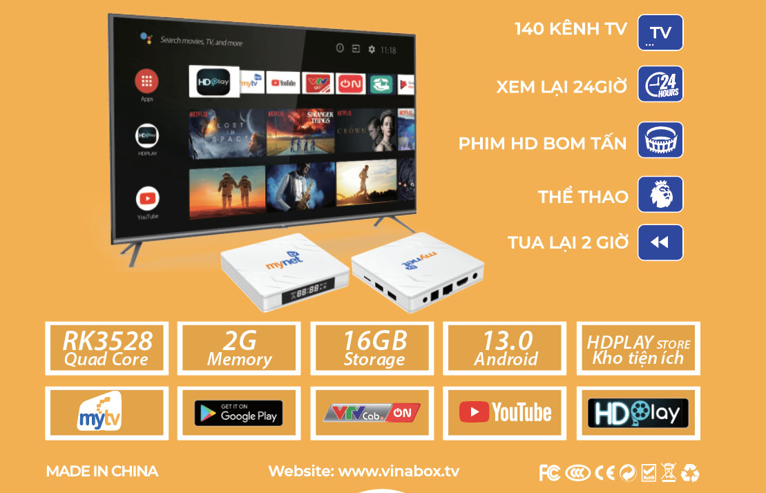 Android TV Box 13.0 – 2GB RAM 16GB ROM, WiFi 6, Bluetooth 5.0, USB 3.0, Supporto 8K E 3D – 2025