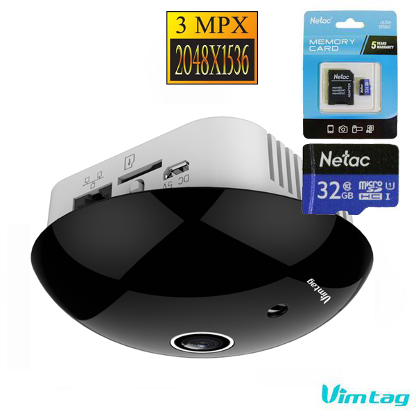 Ip Wifi Ebitcam Ebf2 E Bit Cam Camera ốp Trần Vimtag F2 Toàn Cảnh