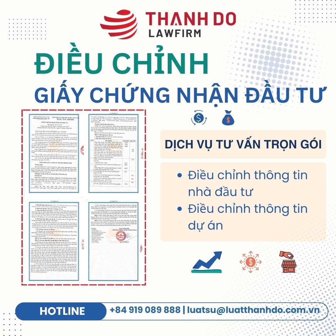 Dịch vụ điều chỉnh giấy chứng nhận đầu tư