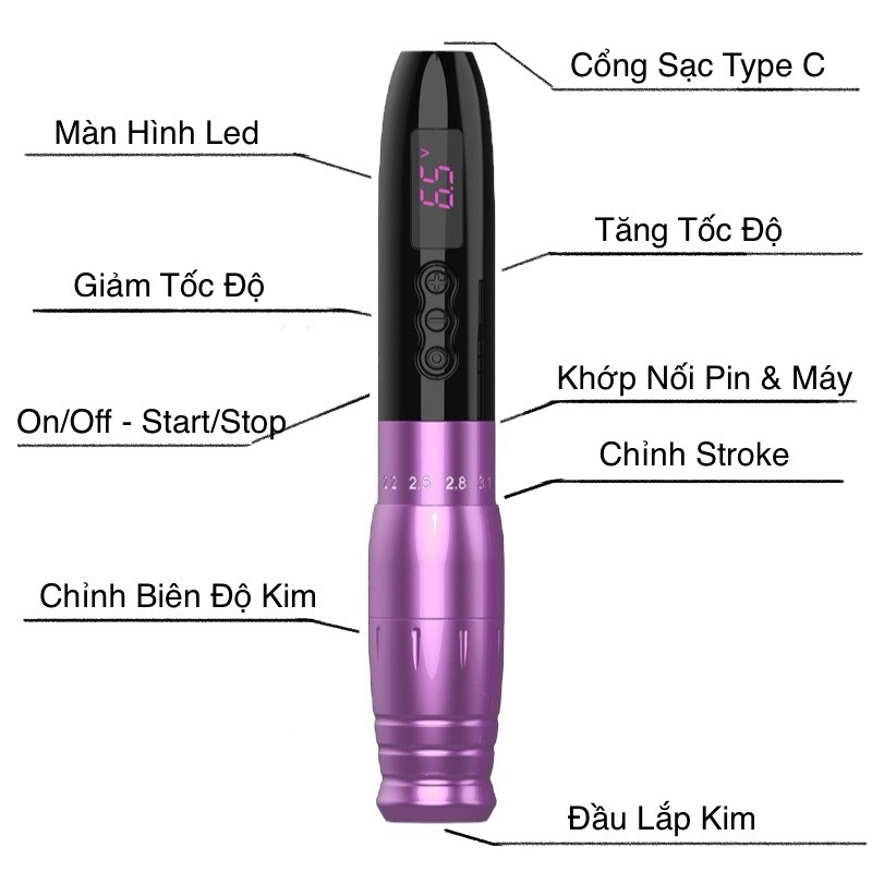Máy Xăm Pen Tích Điện - Lola Air Pro