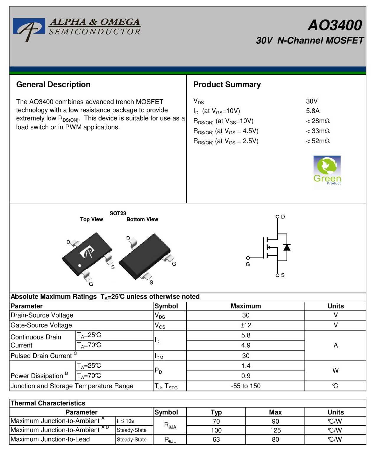 50 Pezzi Transistor SMD AO3400/AO3401/AO3402/AO3407 – Modelli Per Logica E Commutazione