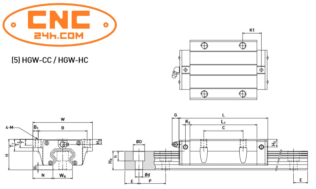 bạc đạn trượt hiwin