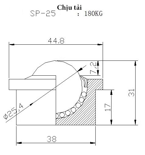 Con lăn bi cầu SP25