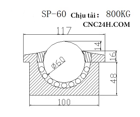Con lăn bi cầu SP60
