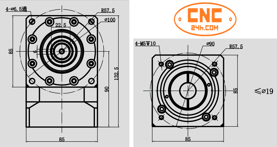 hộp số servo vuông góc