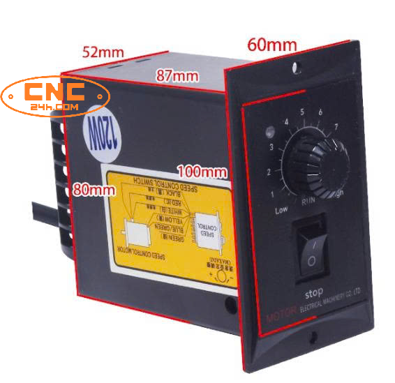 Động cơ kèm hộp số và điều chỉnh tốc độ 25W