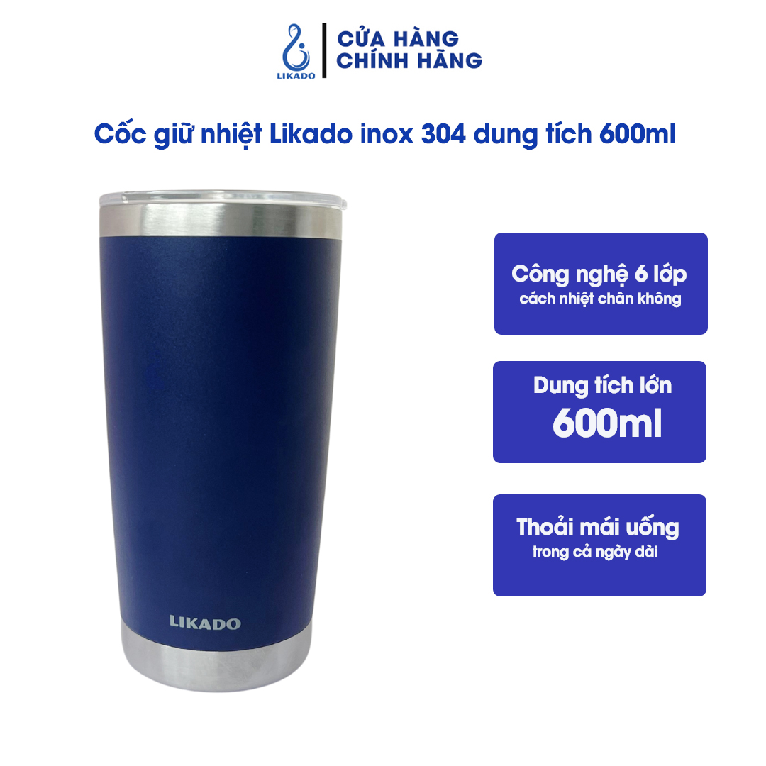 Cốc Giữ Nhiệt Likado thép không rỉ 304 dung tích 380ml/600ml