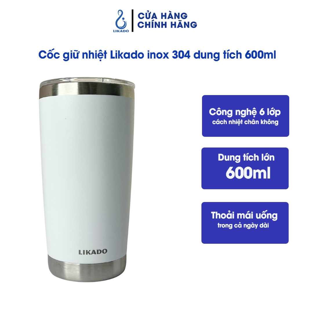 Cốc Giữ Nhiệt Likado thép không rỉ 304 dung tích 380ml/600ml