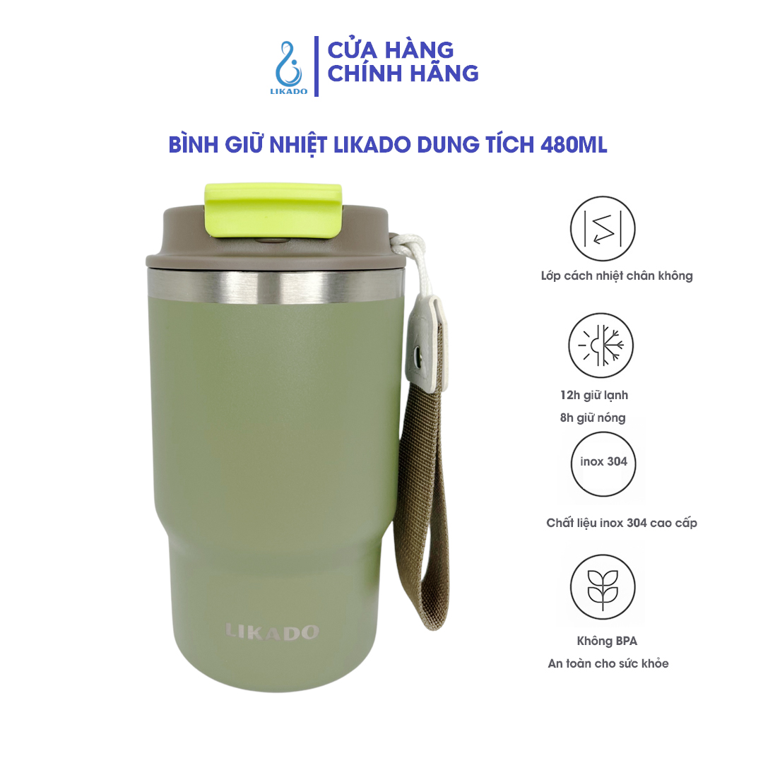 Bình giữ nhiệt Likado inox 304 cao cấp giữ nhiệt lâu dung tích 480ml