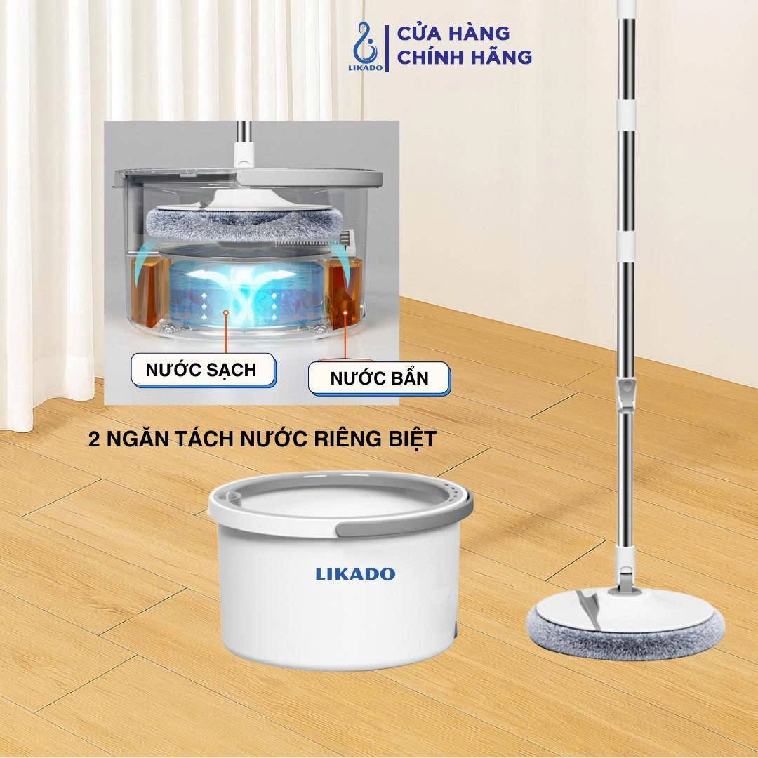 Cây lau nhà thông minh tách nước bẩn Likado LKD 817 Thùng tròn