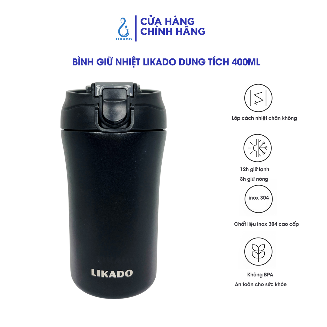 Bình giữ nhiệt Likado inox 304 cao cấp giữ nhiệt lâu dung tích 400ml