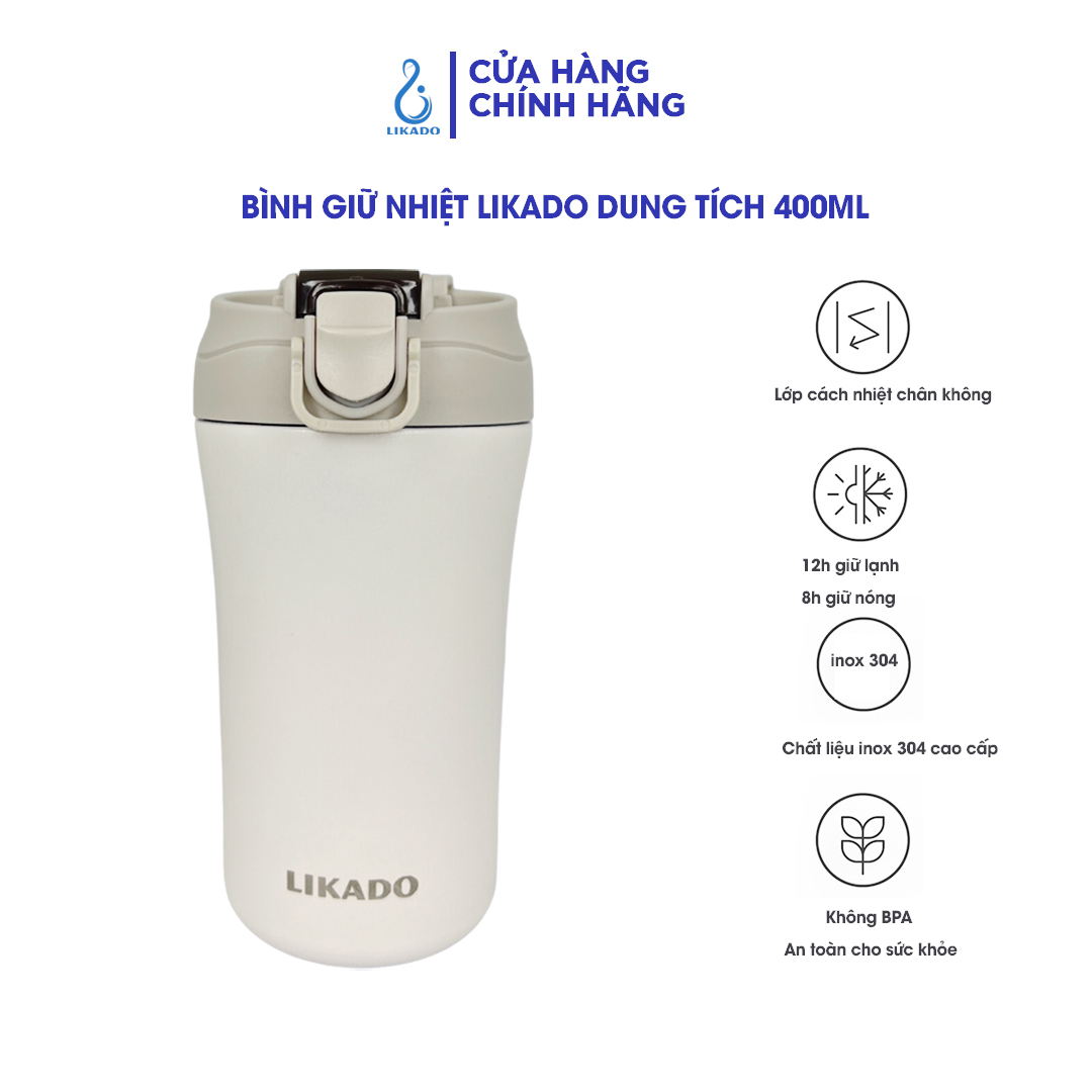 Bình giữ nhiệt Likado inox 304 cao cấp giữ nhiệt lâu dung tích 400ml