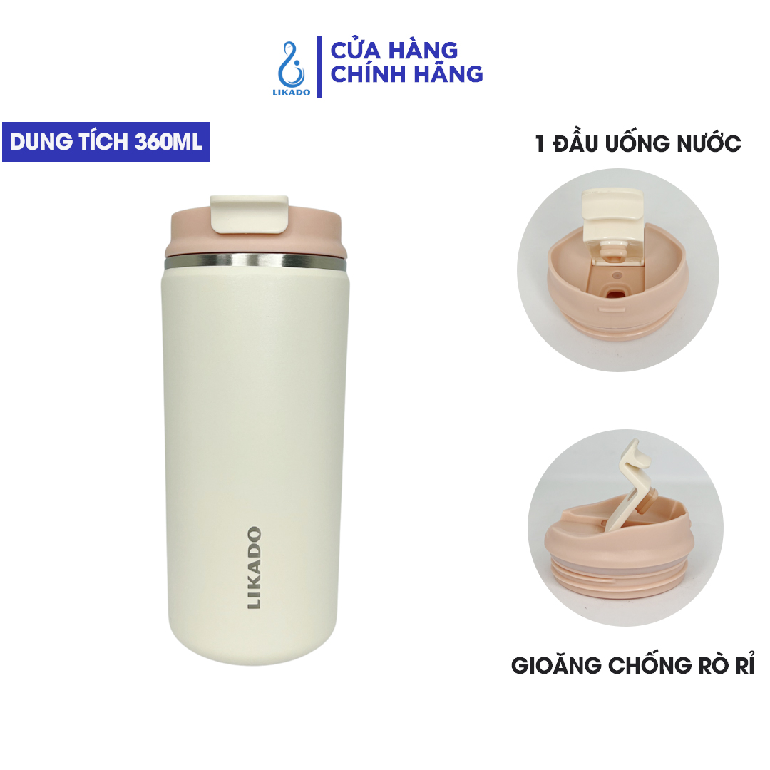 Bình giữ nhiệt Likado inox 304 nắp bật cao cấp giữ nhiệt lâu dung tích 360ml