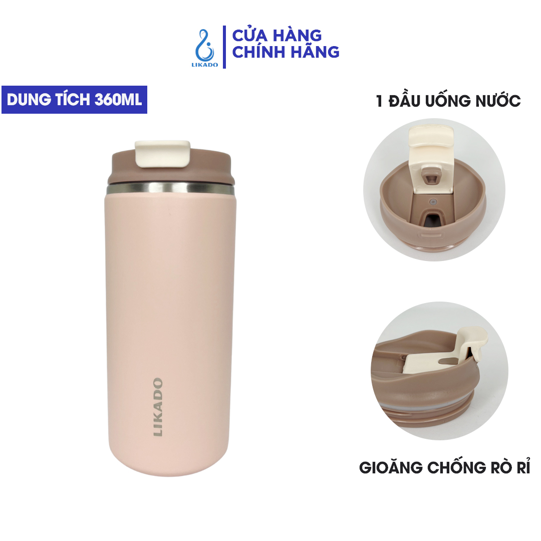 Bình giữ nhiệt Likado inox 304 nắp bật cao cấp giữ nhiệt lâu dung tích 360ml