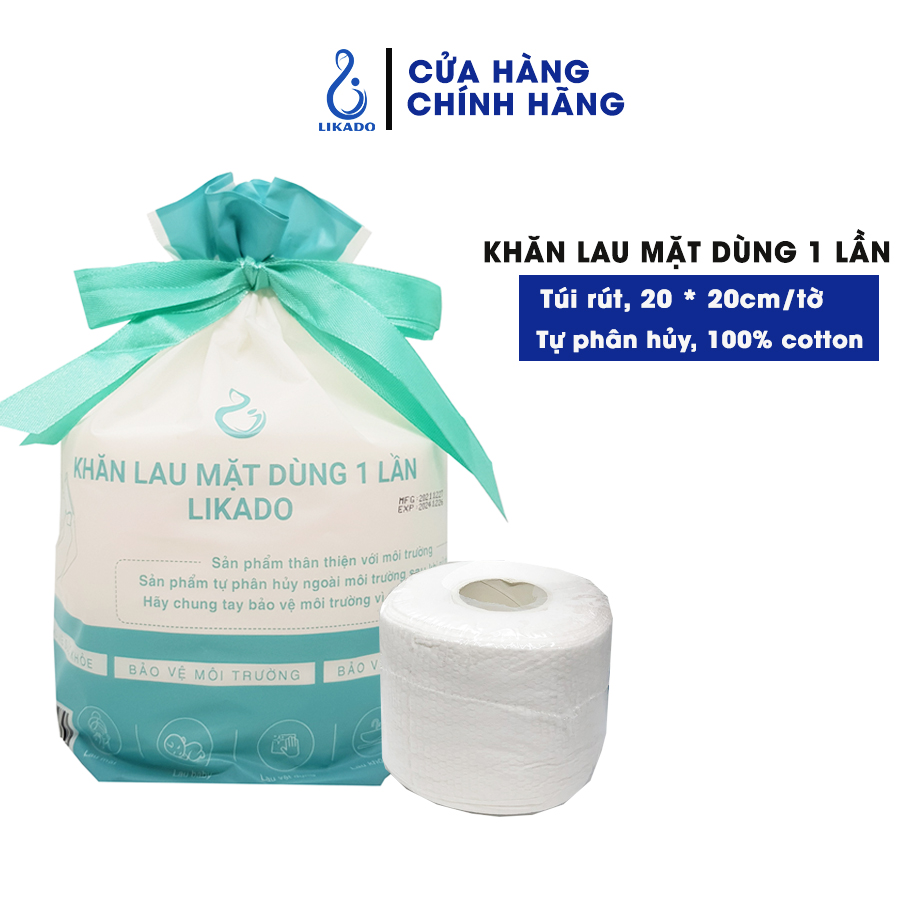 Khăn lau mặt dùng 1 lần likado kích thước (20x20cm)