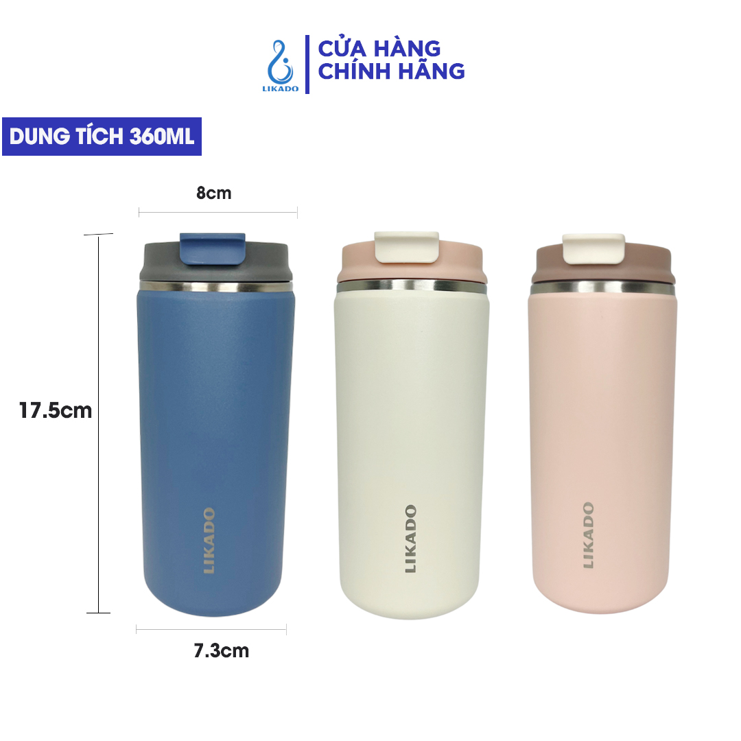 Bình giữ nhiệt Likado inox 304 nắp bật cao cấp giữ nhiệt lâu dung tích 360ml