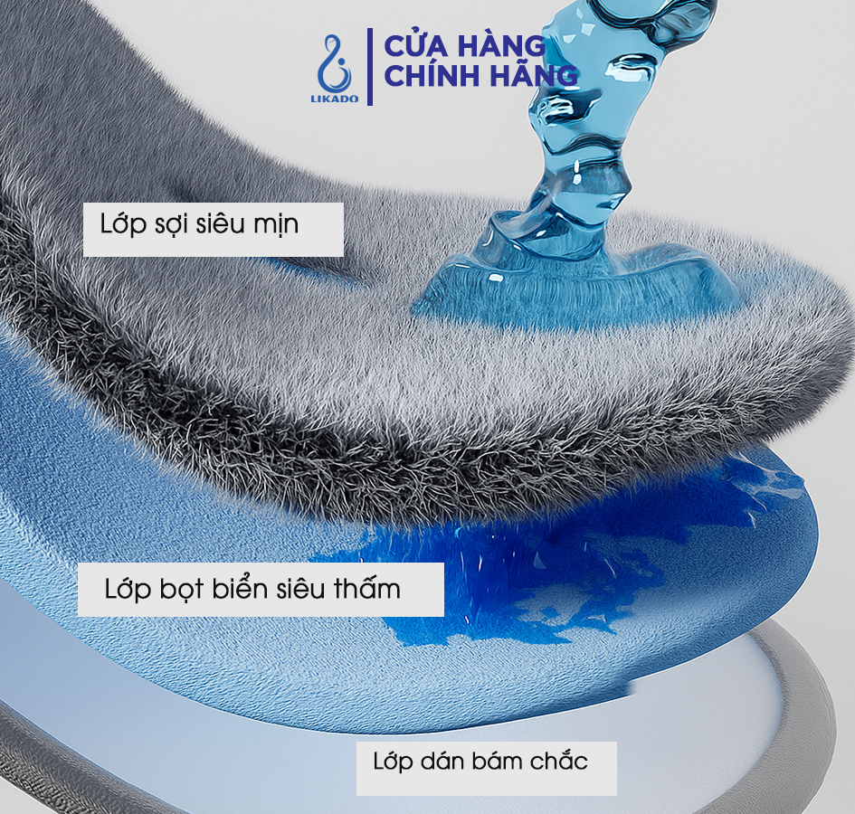Cây lau nhà thông minh tách nước bẩn Likado LKD 817 Thùng tròn