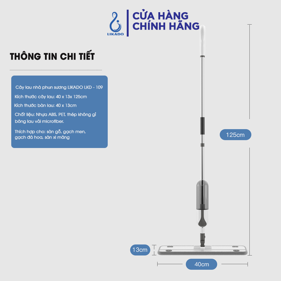 Cây lau nhà thông minh phun sương Likado (LKD-109)