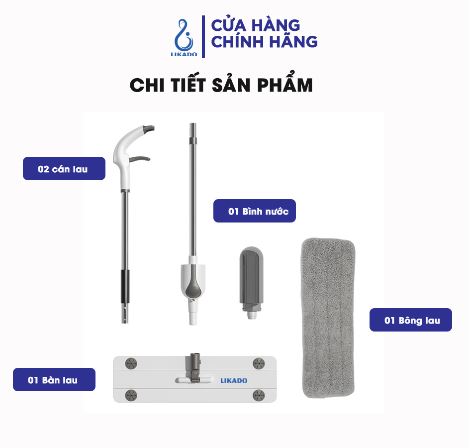 Cây lau nhà thông minh phun sương Likado (LKD-109)