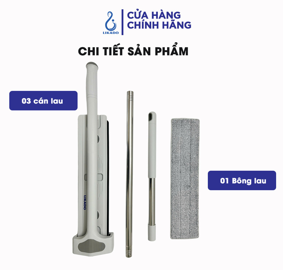 Cây lau nhà tự vắt thông minh Likado bản to 45cm LKD-45