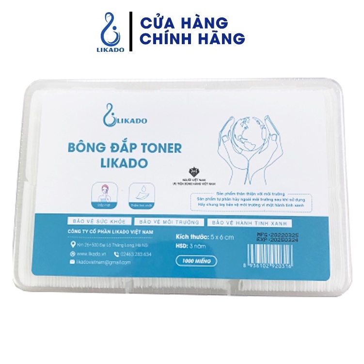 Bông đắp toner Likado 1000 miếng cotton mềm