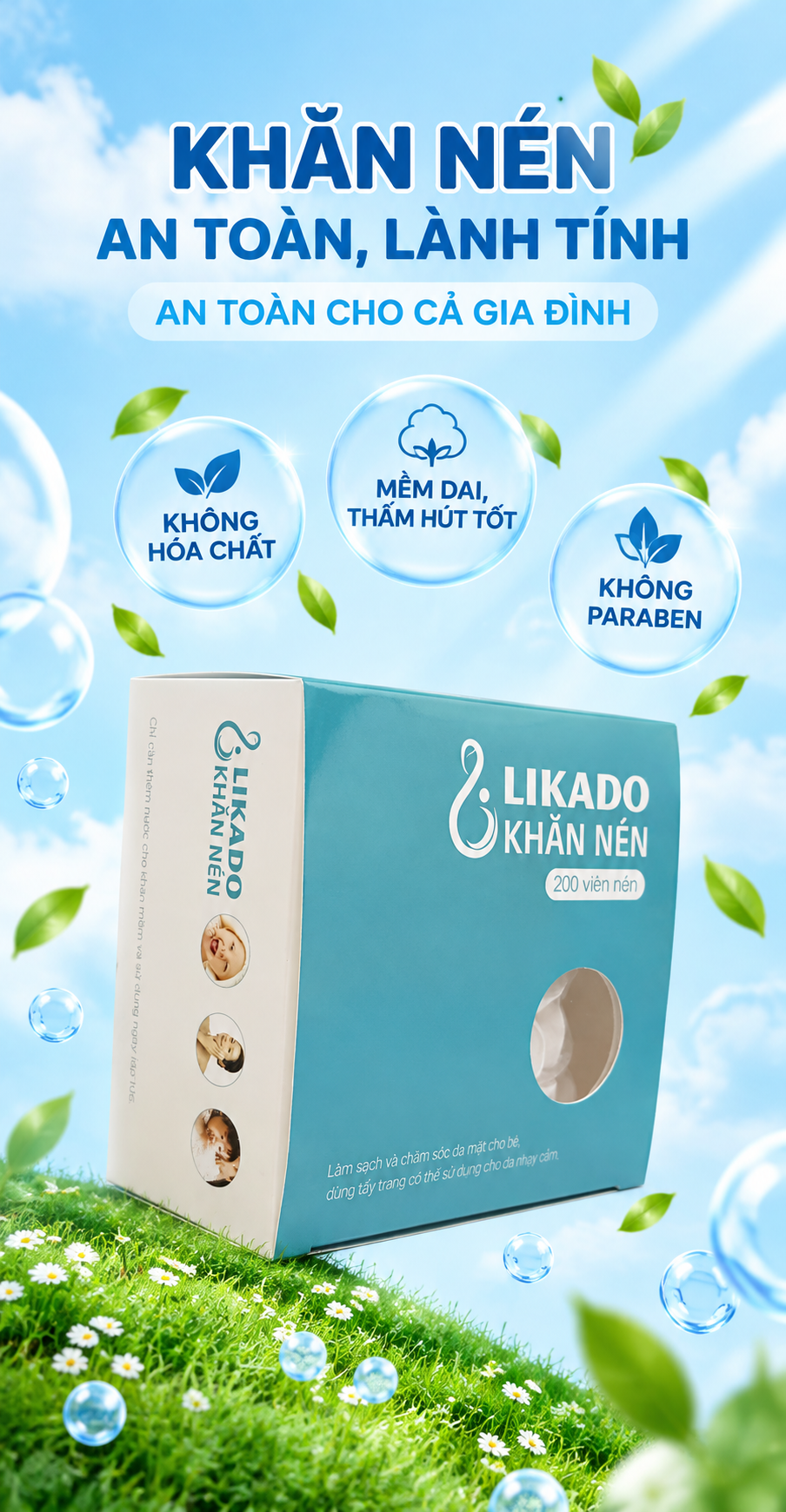 Khăn nén likado hộp 200 viên