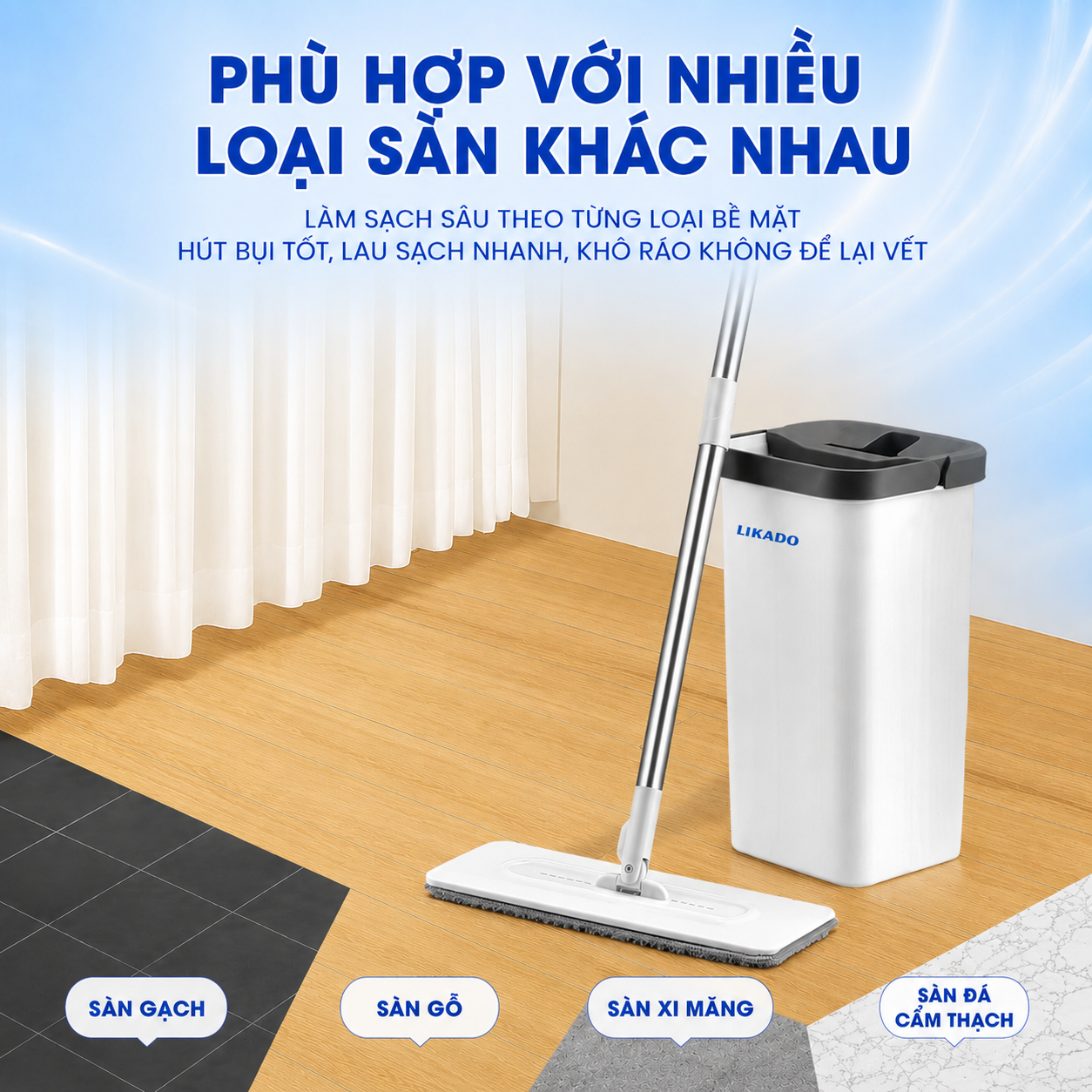 Cây lau nhà tự vắt thông minh Likado LKD – 112