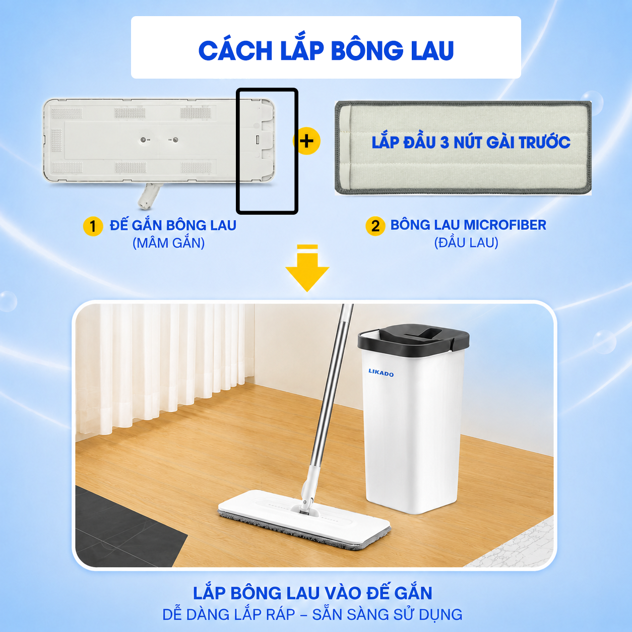 Cây lau nhà tự vắt thông minh Likado LKD – 112