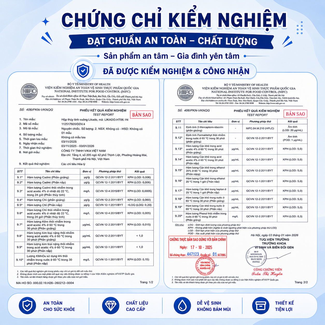 Hộp thủy tinh vuông Likado chịu nhiệt, nắp đậy kín, dùng được trong lò vi sóng
