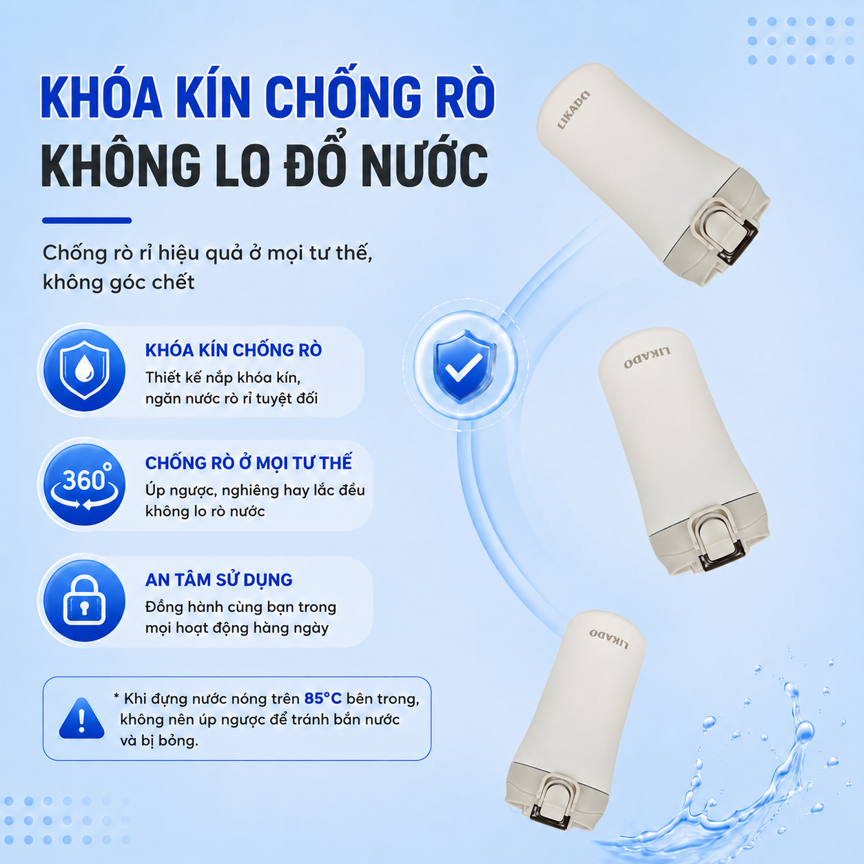 Bình giữ nhiệt Likado inox 304 cao cấp giữ nhiệt lâu dung tích 400ml