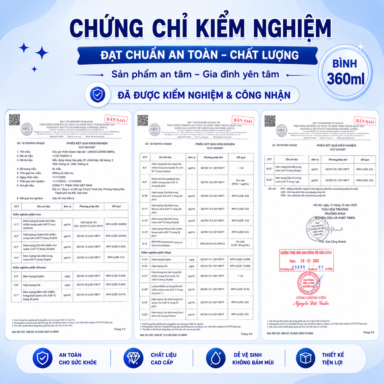 Bình giữ nhiệt Likado inox 304 nắp bật cao cấp giữ nhiệt lâu dung tích 360ml