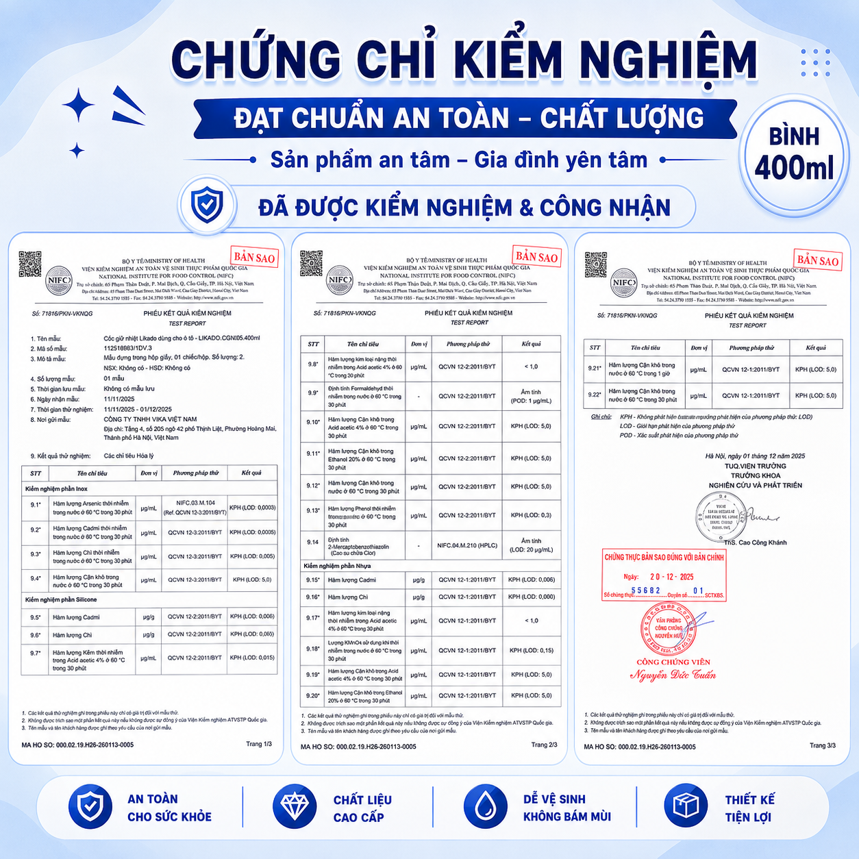 Bình giữ nhiệt Likado inox 304 cao cấp giữ nhiệt lâu dung tích 400ml