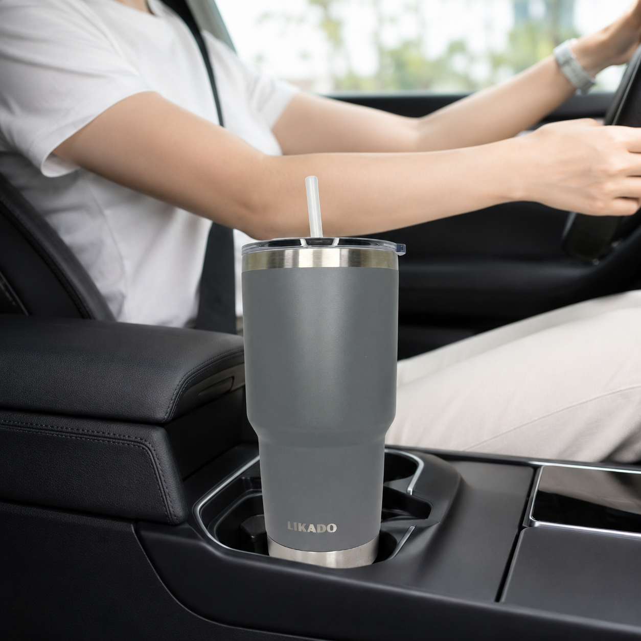Bình giữ nhiệt Likado inox 304 có ống hút dung tích 890ml