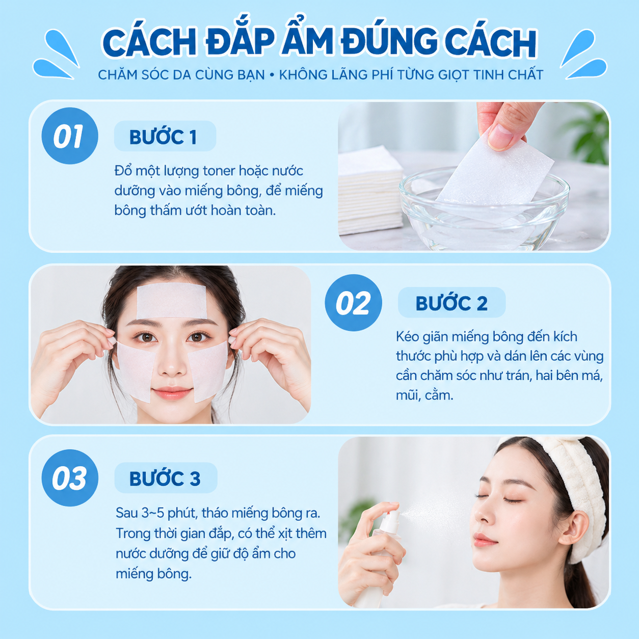 Bông đắp toner Likado 1000 miếng cotton mềm
