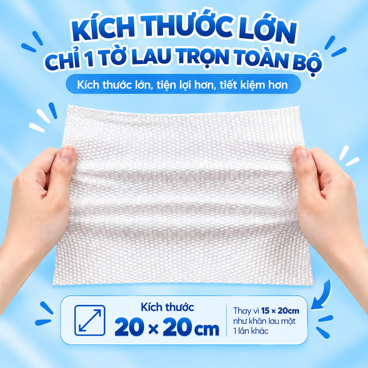 Khăn lau mặt dùng 1 lần likado kích thước (20x20cm)