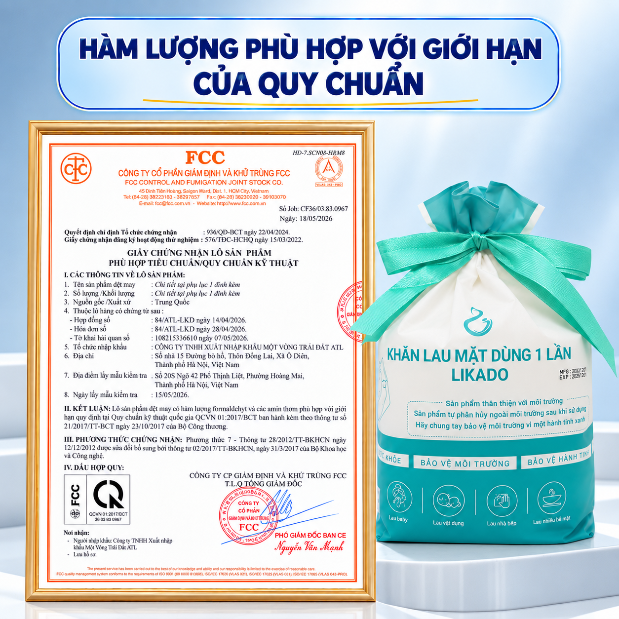 Khăn lau mặt dùng 1 lần likado kích thước (20x20cm)