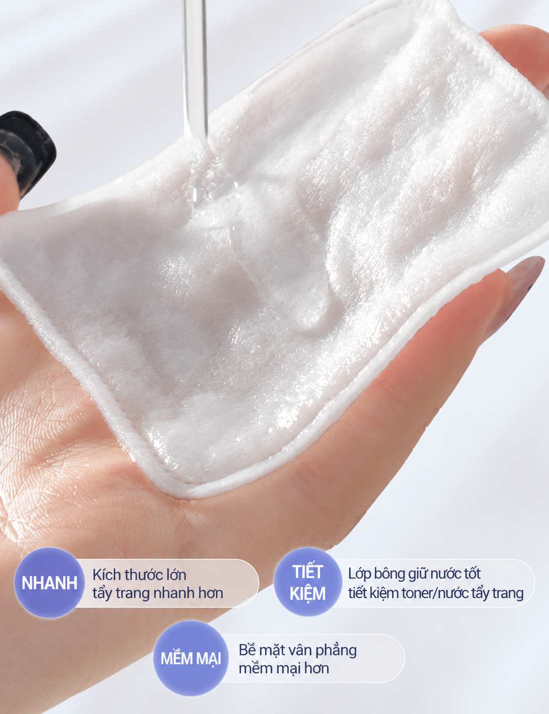 Bông tẩy trang Likado Túi 400 miếng bông hữu cơ kích thước 5 * 6cm