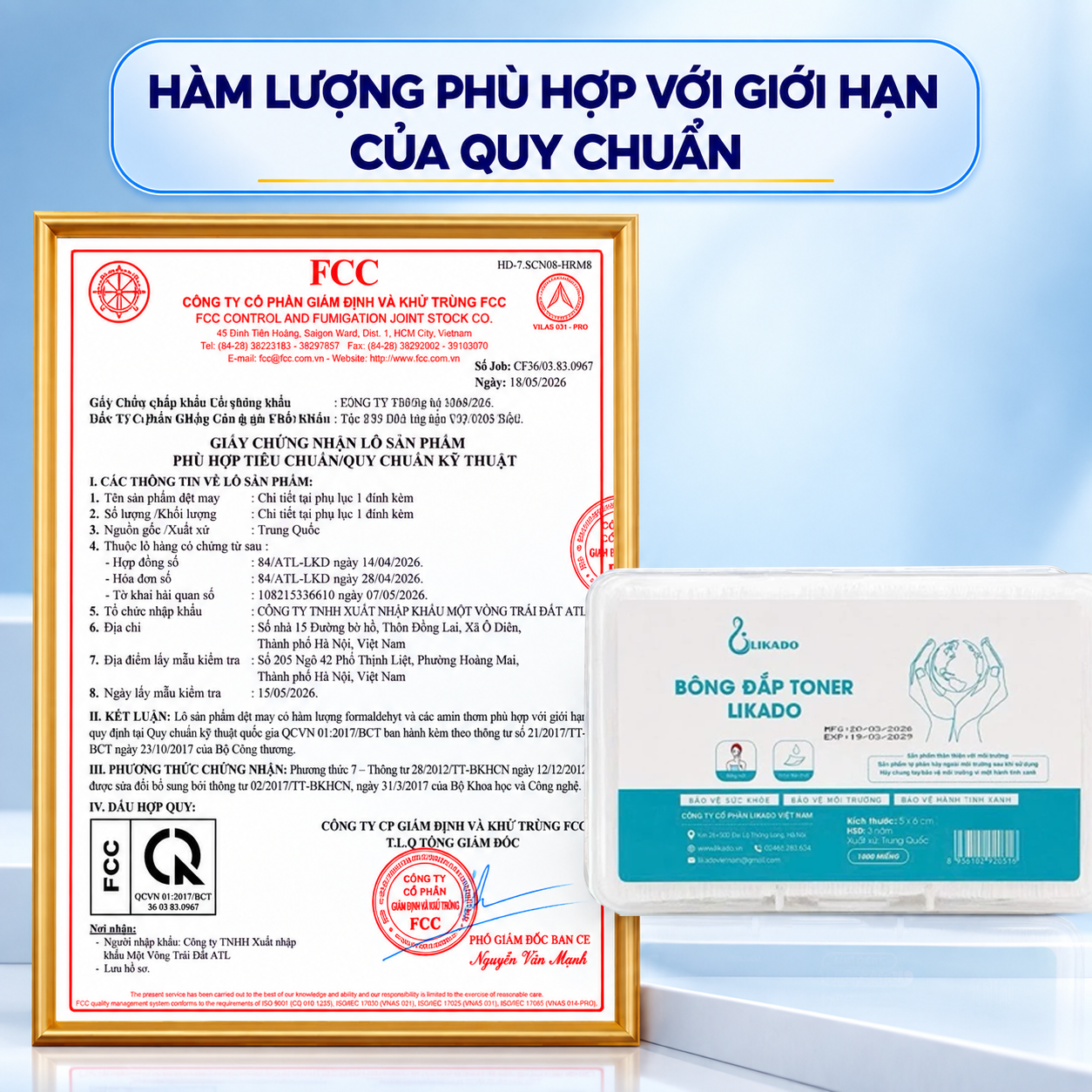 Bông đắp toner Likado 1000 miếng cotton mềm