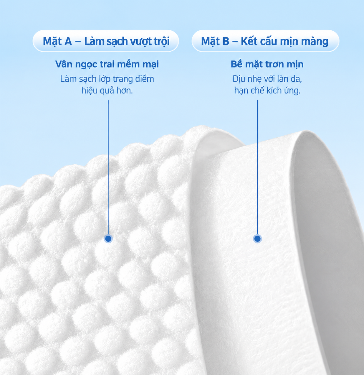 Bông tẩy trang Likado hộp 400 miếng kích thước 6cmx5cm