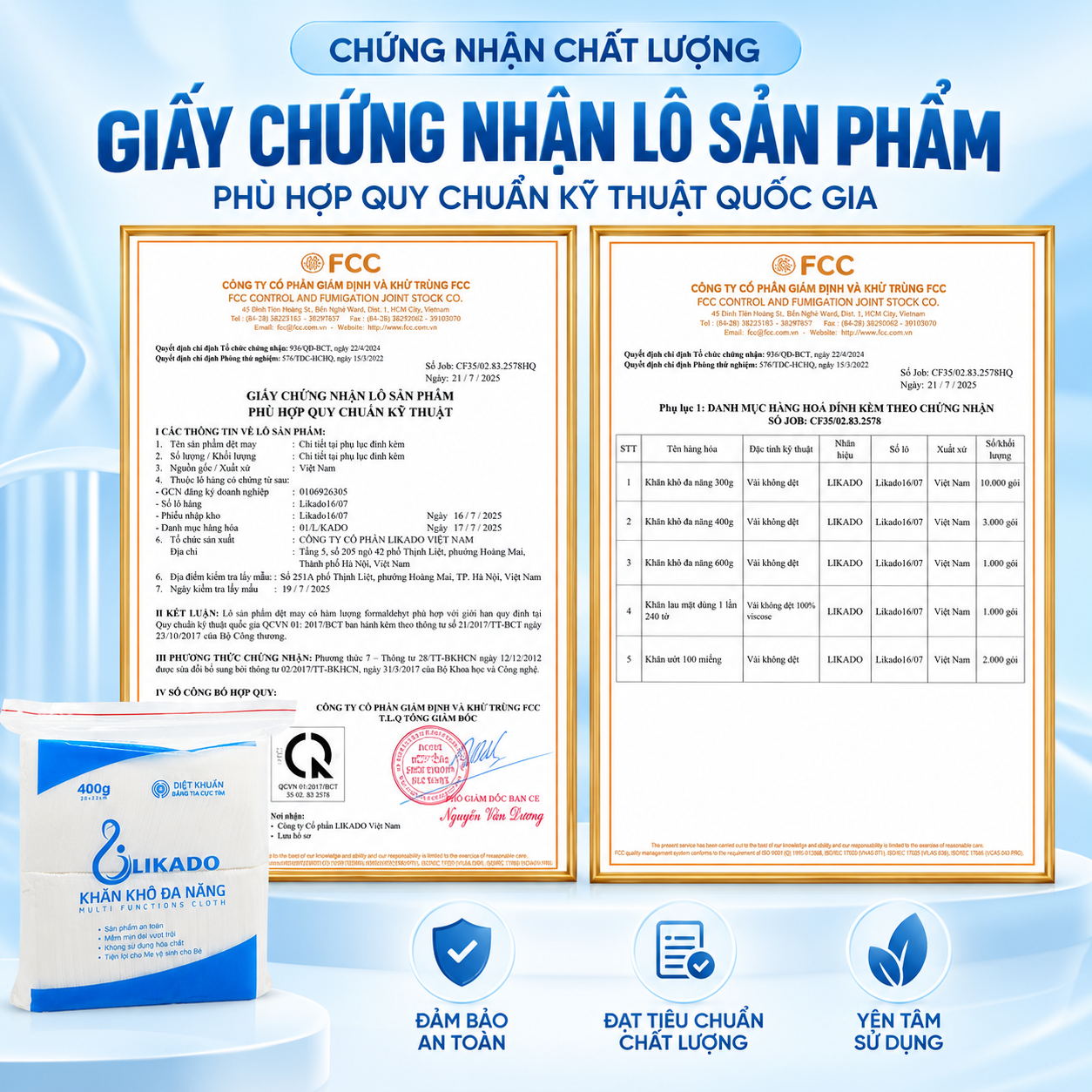 Khăn khô đa năng Likado 400gr kích thước 20x22cm