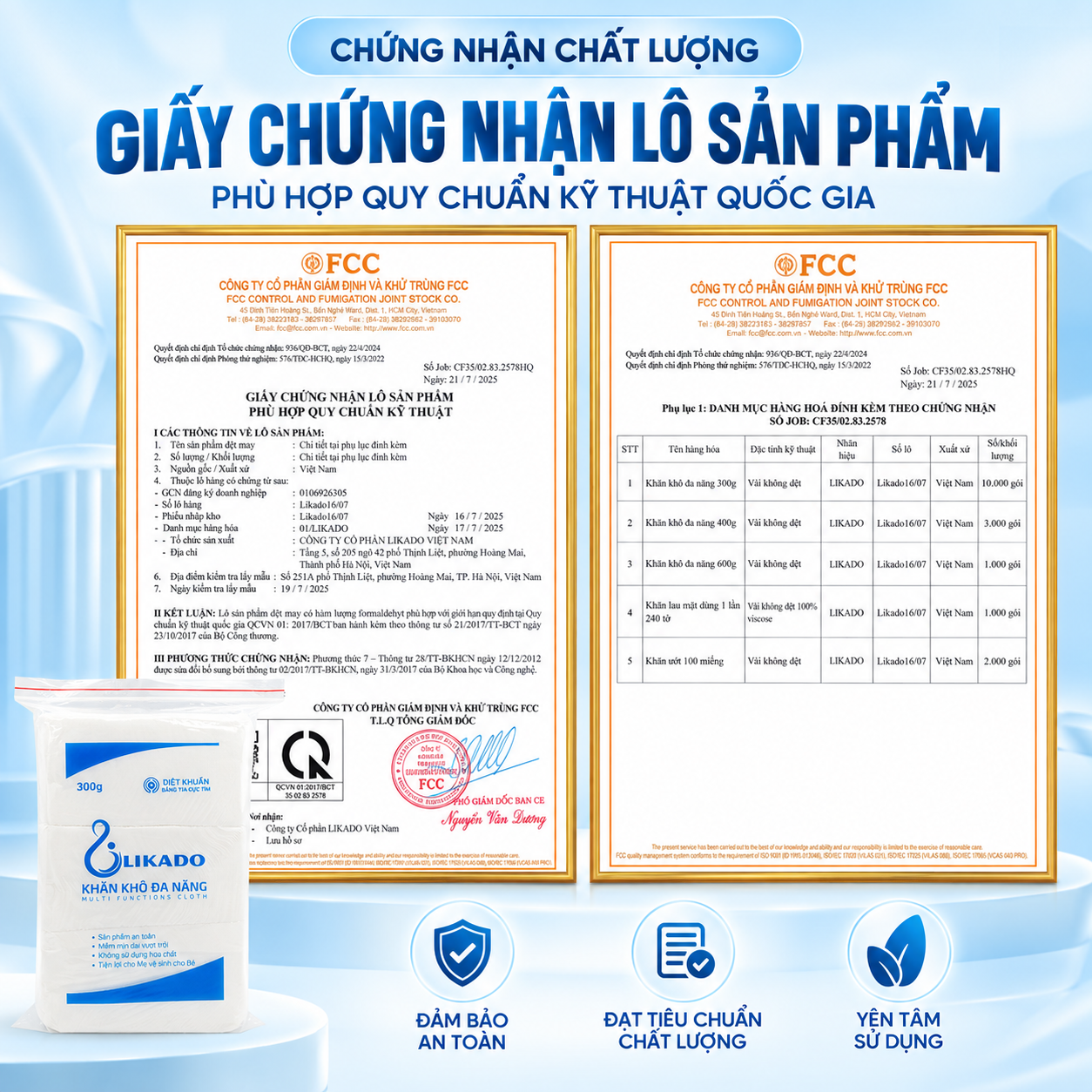 Combo 5 gói  khăn vải đa năng Likado 300g gấp đôi