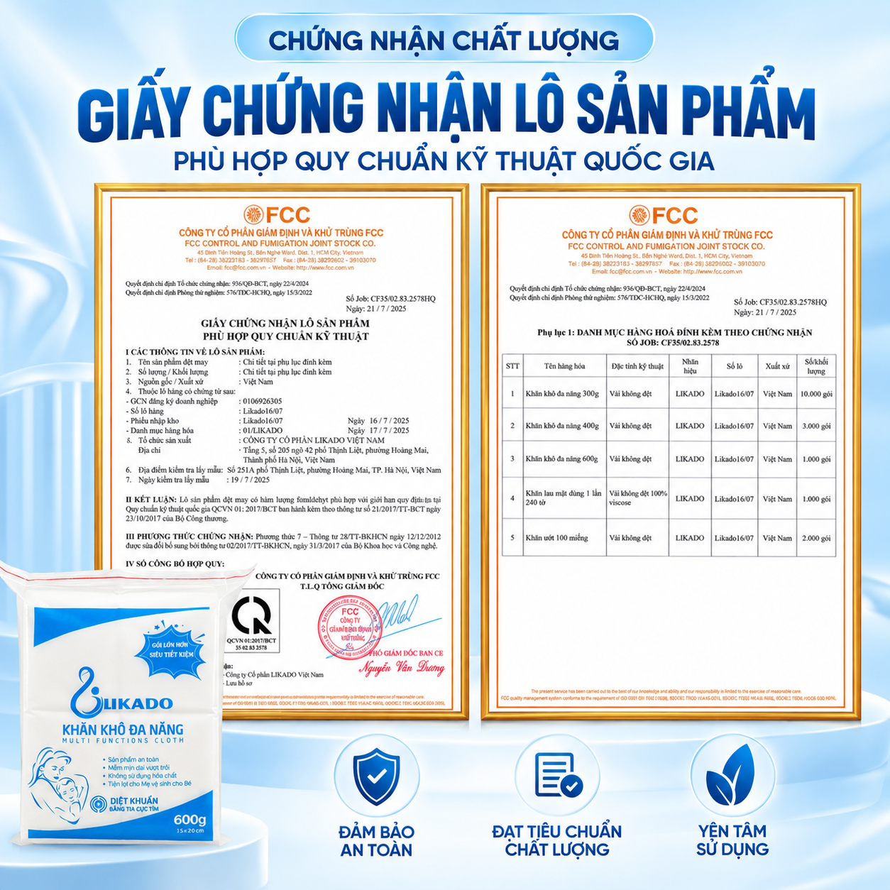 Khăn khô đa năng cho bé LIKADO 600g (15x20)