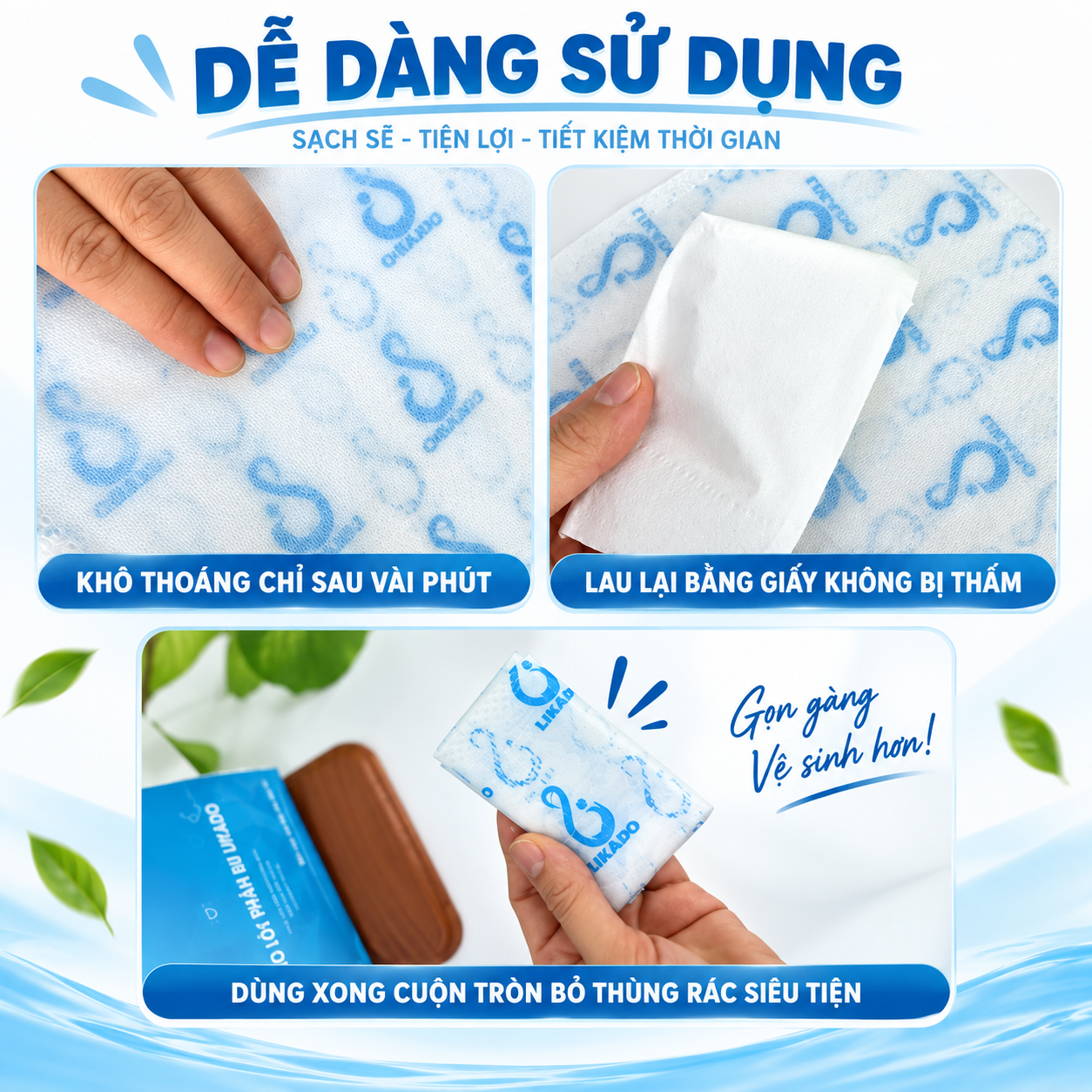 Combo 5 tặng 1 tấm lót sơ sinh Likado