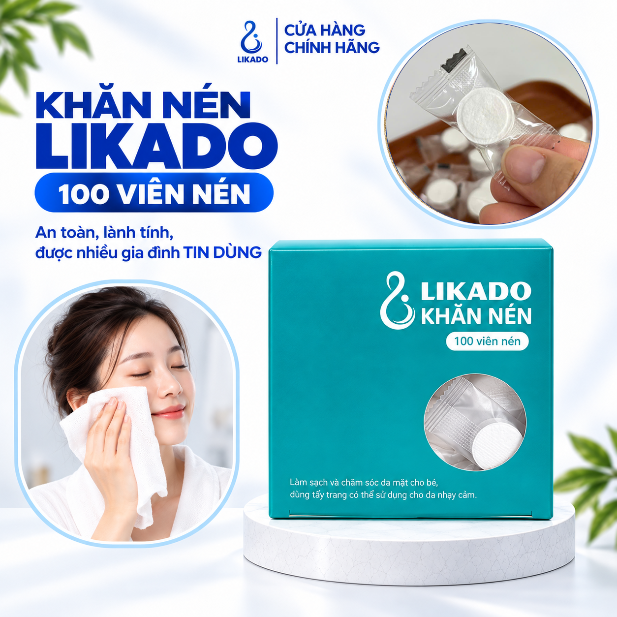 Khăn nén Likado hộp 100 viên