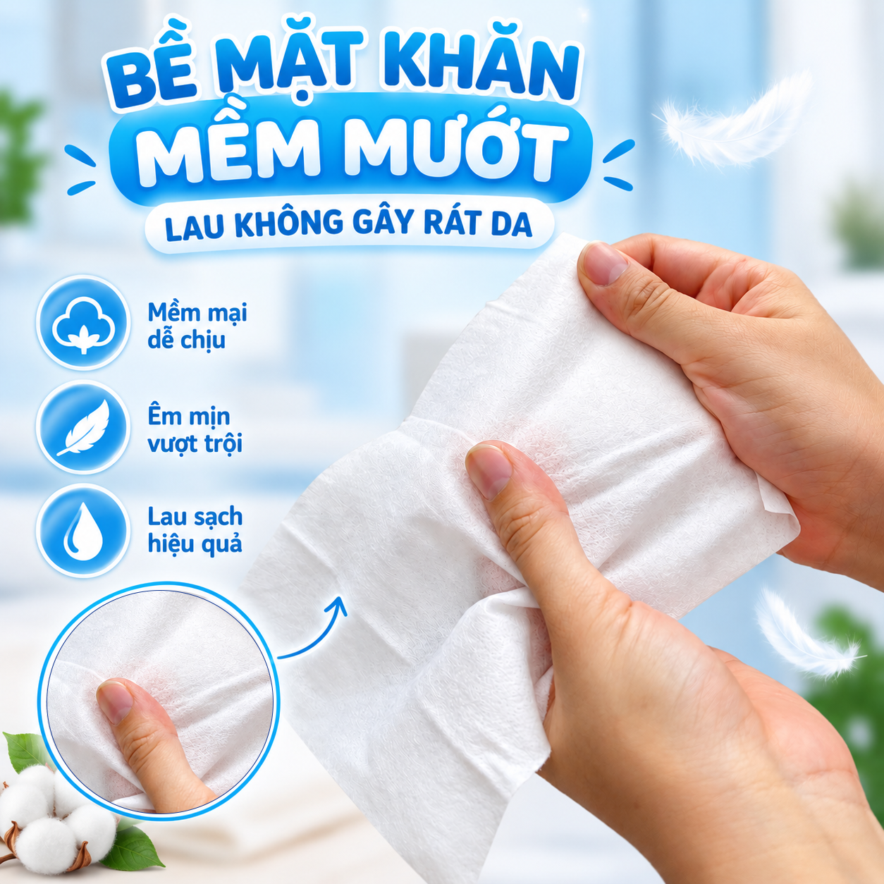 Khăn ướt không mùi cho bé Likado mới siêu mịn 1 hộp 100 miếng kt 15x20cm