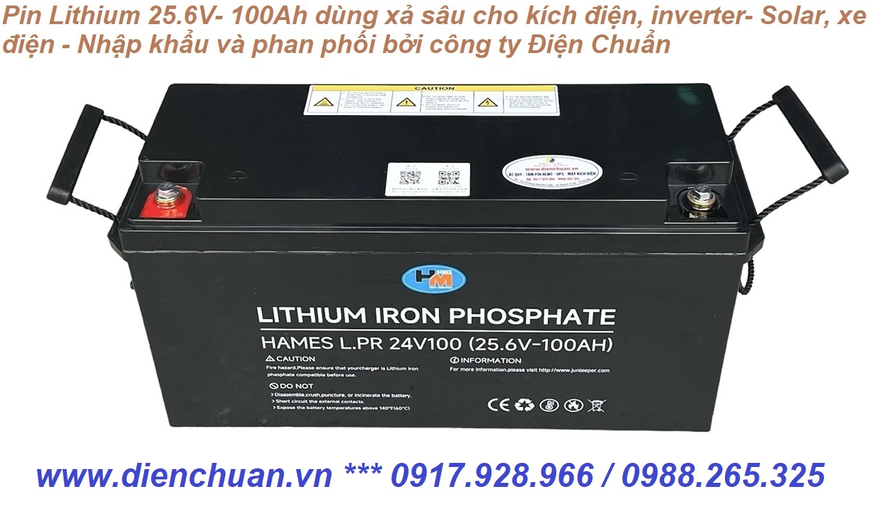 Video  giới thiệu Pin lithium 24V 100Ah ( 25.6V 100Ah) HAMES L.PR 24V100 25.6V 100Ah