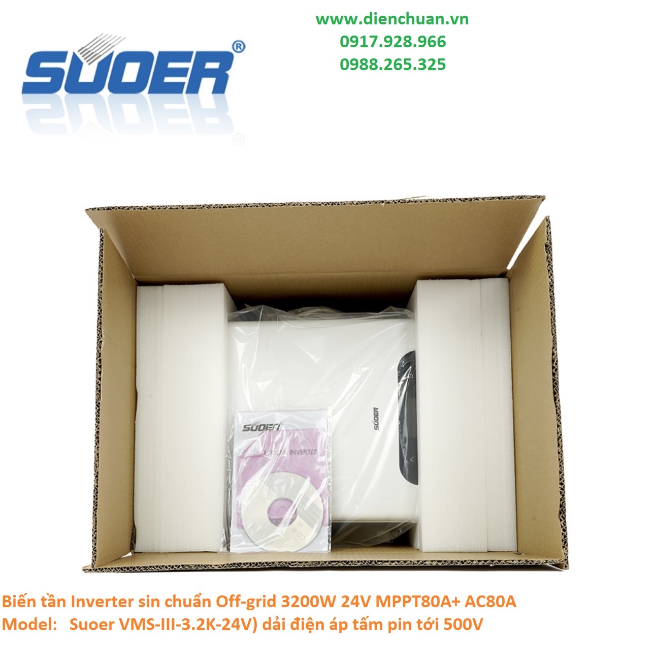 Kích điện- Biến tần solar sin chuẩn/ Inverter Off-grid 3200W 24V ...