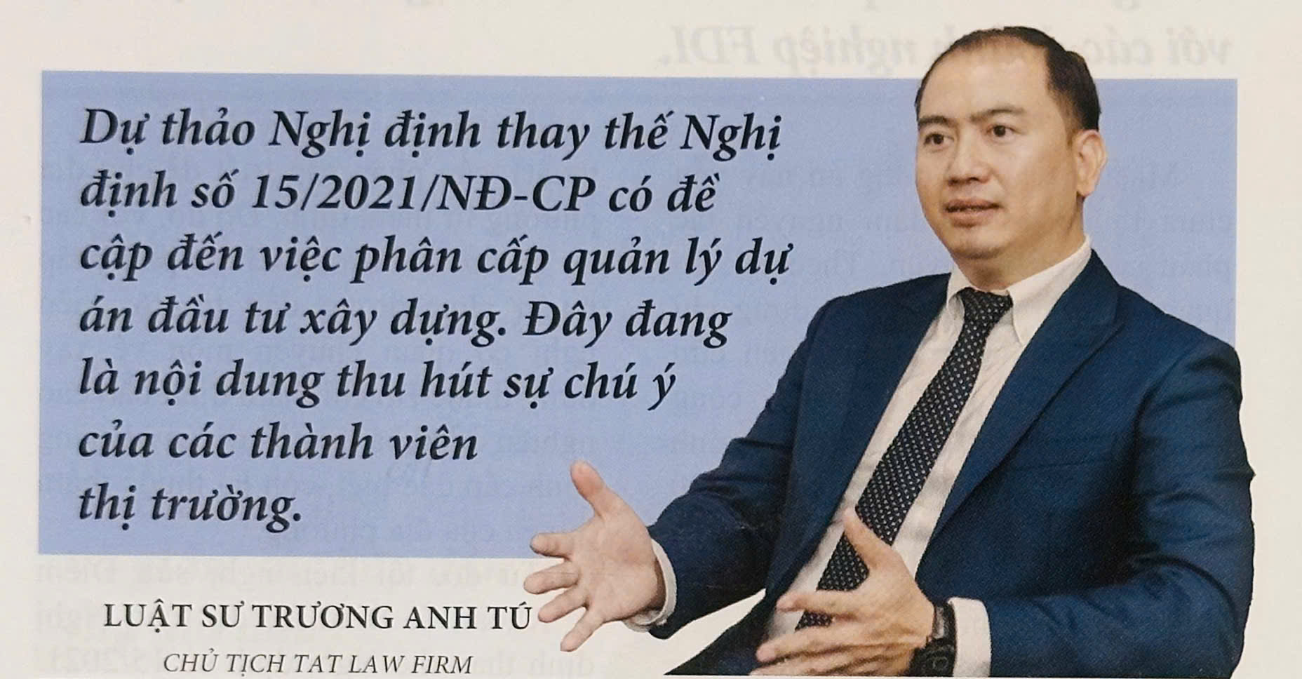 Luật sư Trương Anh Tú: Phân Cấp Quản Lý Dự Án Đầu Tư Xây Dựng Theo Dự Thảo Nghị Định Mới – Cơ Hội và Thách Thức